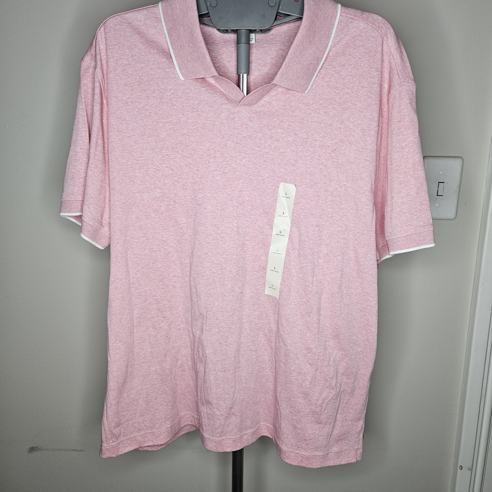 Banana Republic Factory Pink Polo Shirt Relaxed Fit
